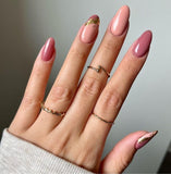 Rose Pink Foil Press-On Nails