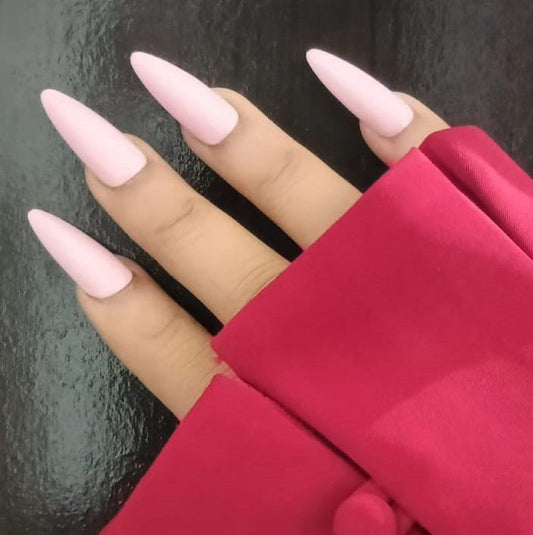 Baby Pink Long Daily Wear Nails - Emqueen