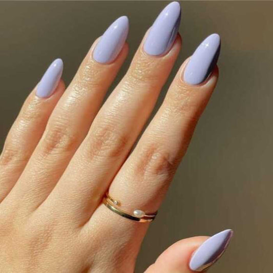 emqueen lavender press on nails reusable pastel style