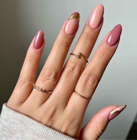 Rose Pink Foil Press - On Nails - Emqueen