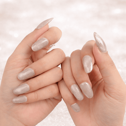Silver Cat Eye Magnetic Press - On Nails - Emqueen