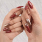 Maroon Glitter Glossy Finish Press-On Nails