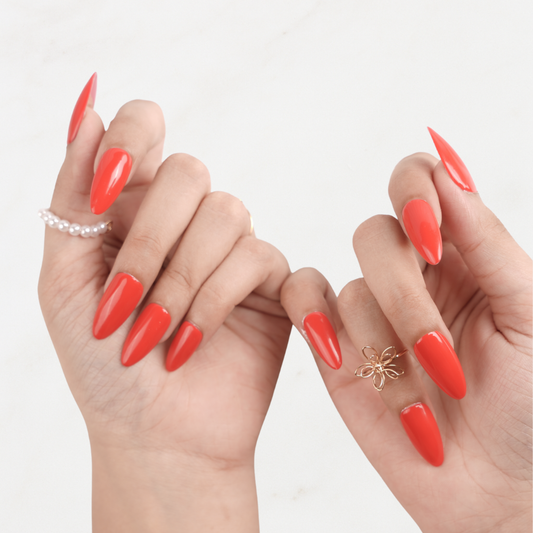 Emqueen Red Press On Nails