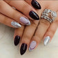 Maroon Lavender Glitter Press-On Nails