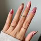 Rose Pink Foil Press-On Nails