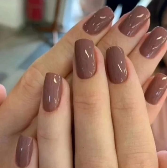 Brown Classic Polished Press-On Nails