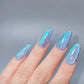 Ice Blue Chic Glitter Press - On Nails - Emqueen