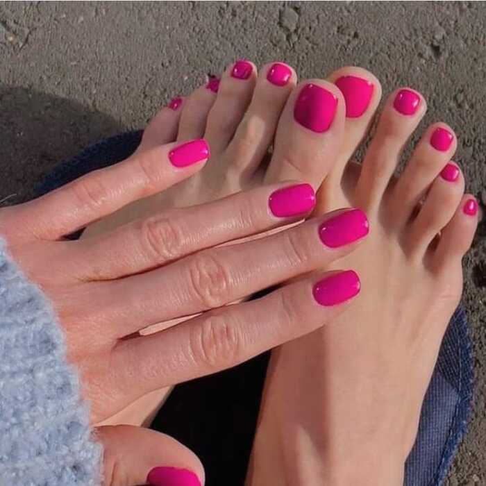 Magenta Hands and Toes Nail Set - Emqueen