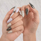 Lavender Grey Stylish Stick - On Nails - Emqueen