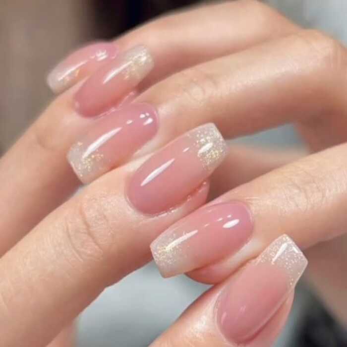 Beige Glitter Sparkle Press - On Nails - Emqueen