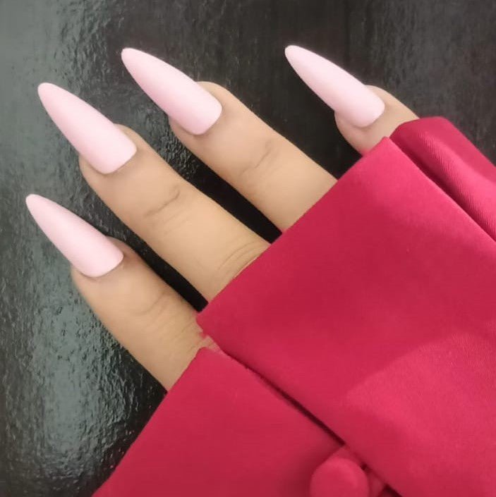 Baby Pink Long Daily Wear Nails - Emqueen
