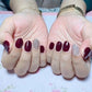 Maroon Glitter Smooth Finish Artificial Nails - Emqueen
