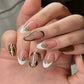Beige White Gold French Press - On Nails - Emqueen