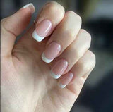 Beige White French Press - On Nails - Emqueen