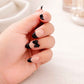 Beige Black French Tip Press - On Nails - Emqueen