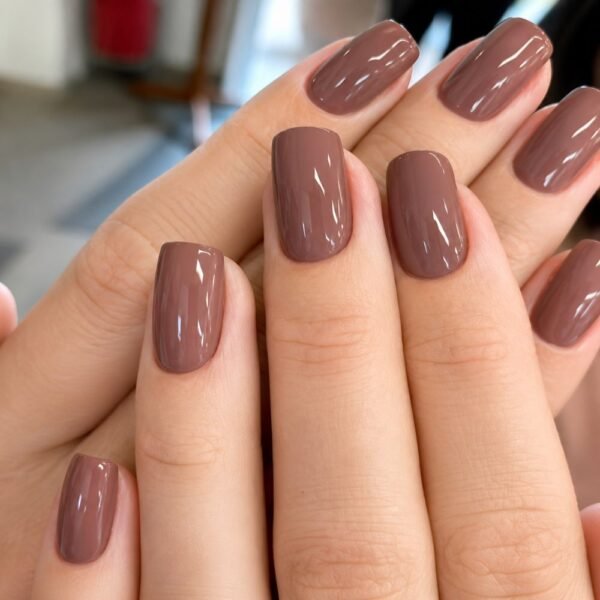 Brown Classic Polished Press-On Nails