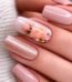 Beige Glitter Flower Press-On Nails