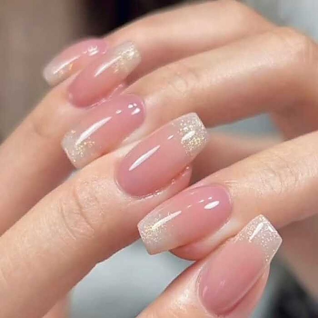420 Beige Glitter Sparkle Press-On Nails