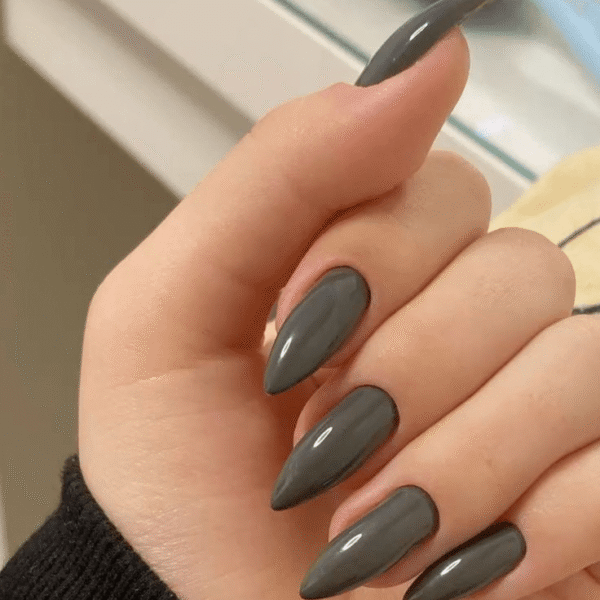 Grey Glossy Classic Press-On Nails